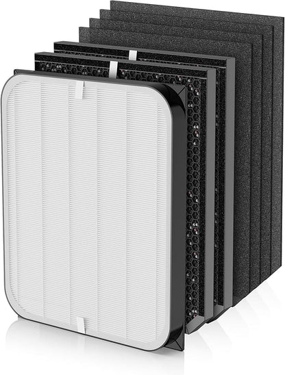 3500 Replacement Filter Compatible with Air Doctor AD3000 AD3500 AD3500i Version Air Purifiers – 1 Premium Filter + 2 Carbon Filters + 4 PreFilters – Compare to Part #ADF3001 ADF3002 ADF3003 ADF3010