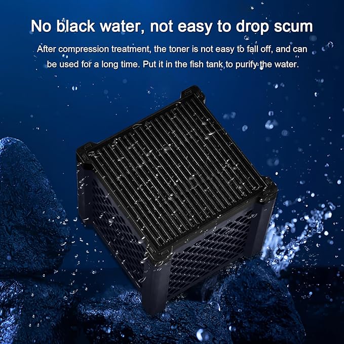 Eagles Eco-Aquarium Water Trough Purifier Cube, Activated Carbon Filter Media with Shell Honeycomb Charcoal Cube for Fish Tank, Horse Troughs, Ponds, Livestock Tanks, Water Tan (1pc)