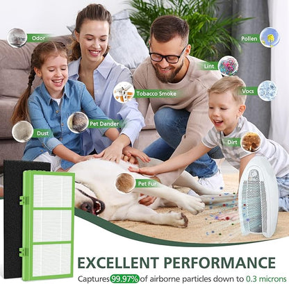 HAPF300AHD-U4R True HEPA Filters Replacement for Holmes AER1 Air Purifier, Parts # HAPF300AH-U4R, HAP242-NUC, 4 True HEPA + 8 Pre Filter