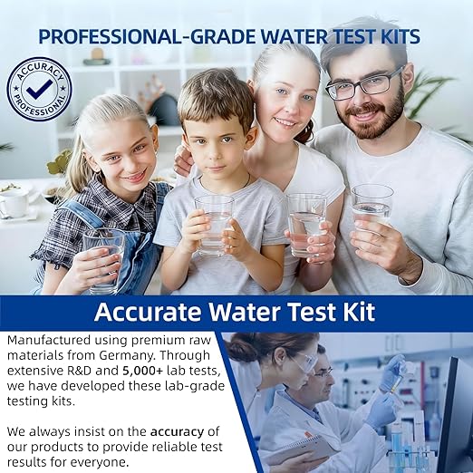 21 in 1 Accurate Drinking Water Testing Kits, 145 Strips + 4 Bacteria Tests, Well and Tap Water Test Kit, Home Test Strips for Lead, Fluoride, Chlorine, Hardness, pH, Iron, Copper, and More