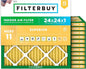 Filterbuy 24x24x1 Air Filter MERV 11 Superior Pet & Allergy Defense (12-Pack), Electrostatic Pleated HVAC AC Furnace Filters Replacement, Made in USA (Actual Size: 23.38 x 23.38 x 0.75)