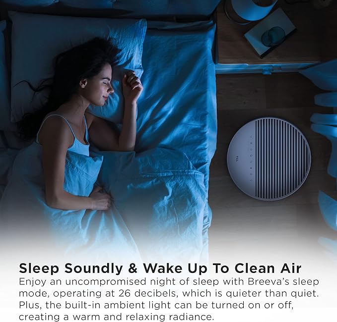TCL Breeva A5 Smart Air Purifier with 5-Stage Clean, True HEPA (H13), Removes 99.97% of Dust/Bacteria/Odors & More, App & Voice Control, Auto Shield, Ultra-Quiet, White (A515W)