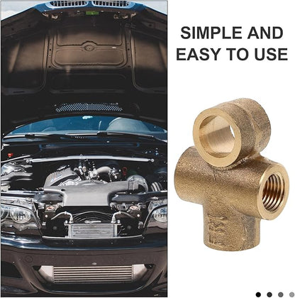 Veemoon Brass Tee Fitting M10x1 Thread Adapter Fuel Pipe Connector for Nylon Tube Fuel Line Repairs and Radiator Hose Barb Connection Suitable for Industrial and Marine Use
