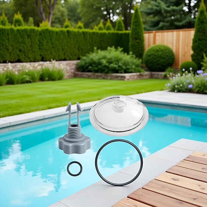 SF80110-1 Leaf Trap Cover Lid,Pool Leaf Trap Cover Lid,O-Ring & Valve,Fit for Intex 12 Inch (Pump Flow Rate: 2,100 GPH) Sand Filter Pump,NOT Fit for Intex 14&16 Inch,Sand Filter Pump Replacement Parts