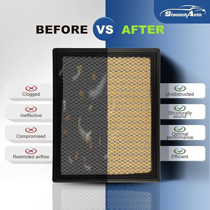 Engine&Cabin Air Filter for Silverado&Sierra 1500/2500 HD/3500 HD, Suburban/Suburban 3500 HD, Tahoe, Yukon, Cadillac Escalade Air filter Replacement CF11809 CA8755A Automotive Accessories