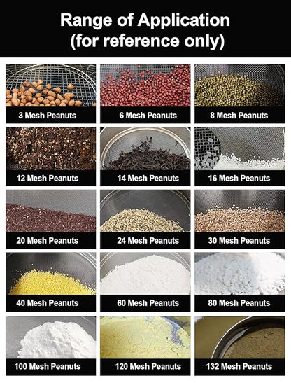 All 304 Stainless Steel 4 Mesh Test Sieve (4.75mm Aperture), 8 Inch/20cm Diameter, Lab Sifter & Soil Strainer, Heavy Duty Wire Screen for Rock, Gravel, Bonsai & Aggregate