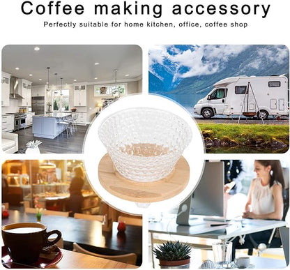 AUNMAS Coffee Dripper Pour Over Filter, Thick Glass Durable Simple Use Even Extraction Universal Fit, Reusable Paperless for Home Office Blue