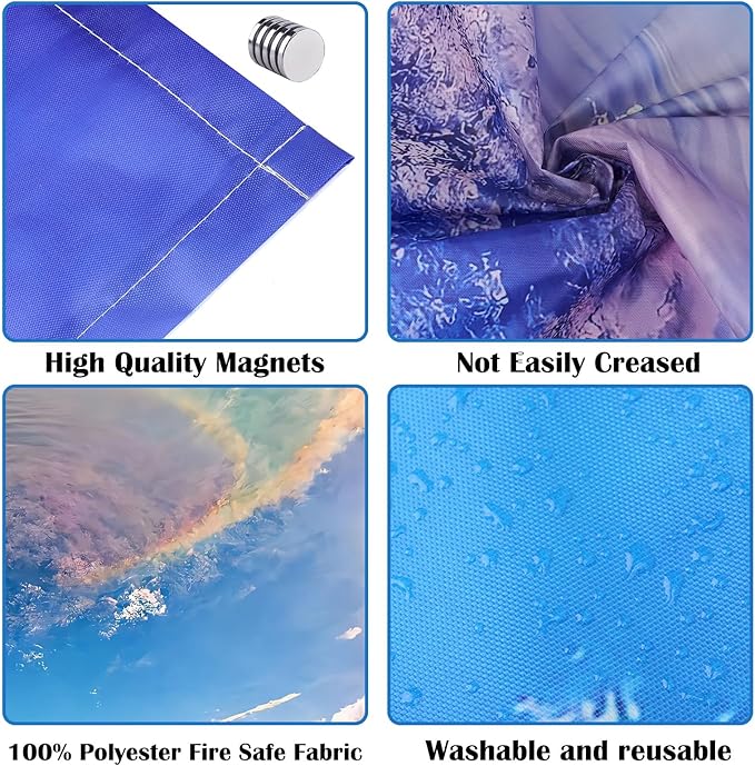 Fluorescent Light Covers - Classroom Covers for Ceiling Lights, 1 PCS 4 x 2 Feet Magnetic Light Filters, Classroom, Office Decor (Blue Sky - Rainbow)