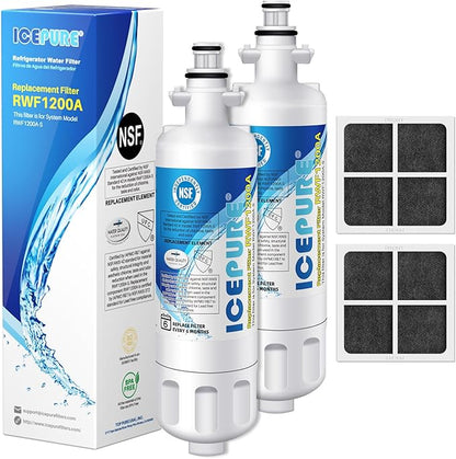 ICEPURE 46-9690 Replacement for LG LT700P ADQ36006101, Kenmore Elite 46 9690, LFXC24726S, 469690, ADQ36006102 LMXS27626S LFXS30766S Refrigerator Water Filter and LT120F Fresh Air Filter,2Combo