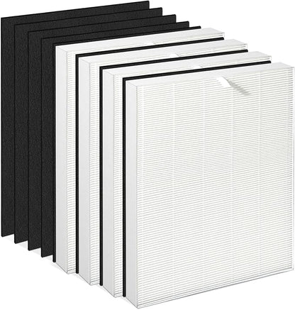 4 Pack Upgraded Air 108 Filter Replacement, Compatible with Oreck AirInstinct 75, 100, 108, 150, 200 Air Purifiers, Includes 4 Filters and 8 Carbon Fiber Pre-Filters