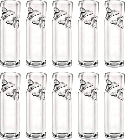 Premium Quality Glass Cigarette Rolling Filter Tips - Pack of 10 (8x25mm-Round Mouth)