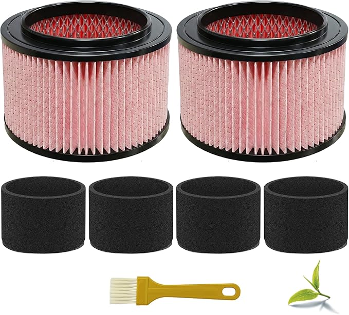 VJFF Replacement Fine Dust Filter Fits Vacmaster VFB511B 0201 Beast/ VWMB508 0101/ VF408/ VF409/ Professional VF410P, Replaces Vacmaster VJFF Filter with 4x Foam Sleeve-2 Pack