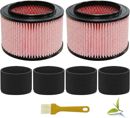 VJFF Replacement Fine Dust Filter Fits Vacmaster VFB511B 0201 Beast/ VWMB508 0101/ VF408/ VF409/ Professional VF410P, Replaces Vacmaster VJFF Filter with 4x Foam Sleeve-2 Pack