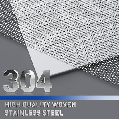 MAGZO 304 Stainless Steel Mesh Screen Roll 47in x 10ft - 22 Mesh Pet Proof Metal Window Screen Replacement, Screen Door Mesh for Patio,Porch,Pet,Cage,Vent Cover,Filter,Gutter Guard,Rodent Protection
