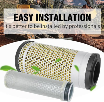 WA10890 Air Filter Replacement for Yanmar Excavators VIO50-6A Replacement for John Deere Excavators 30G 35G 50G Replacement for Kubota Loaders R430, Replaces WA10854