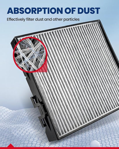 KAX Cabin Air Filter with Activated Carbon, CF10745 Replacement for Subaru Forester 2003 2005 2006 2007 2008, Passenger Compartment Air Filter, Filter Up Dust Pollen, 200% Longer Life
