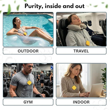 Portable Air Purifier for Travel, Gym, Office, Car – Wearable/Neckless Filterless Ionic Purifier, 50 Million Ions/cm³ for Dust,Asthma,Allergies, Odor Removal – 600 mAh Rechargeable