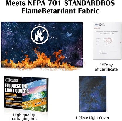 Fluorescent Light Covers - Classroom Covers for Ceiling Lights, 1 PCS 4 x 2 Feet Magnetic Light Filters, Classroom, Office Decor (Starry Sky)