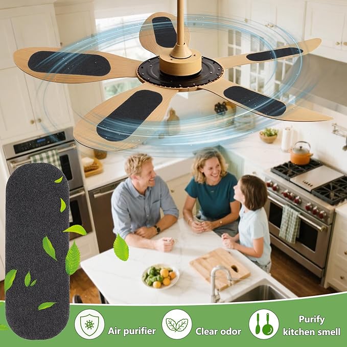 15 Pack Ceiling Fan Filters,Unscented Activated Coconut Shell Carbon Ceiling Fan Air Filters, Easy-Stick Universal Fit Filters,Bringing Fresher and Cleaner Air