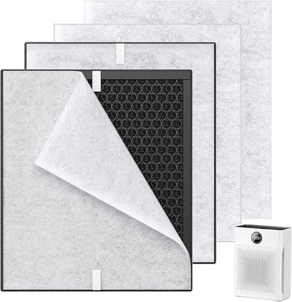 2 Pack PR1 Replacement Filter for Mooka Mode PR1 Air Purifier, H13 True HEPA Filter for Home Large Room up to 2200sq.ft, includes 4pcs Washable Pre Filter Removes Pollen Dander Smoke Pet Hair Dust