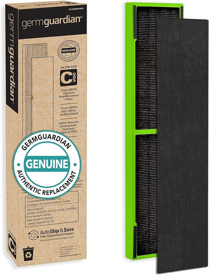 GermGuardian Filter C Toxin Clear HEPA Genuine Replacement Filter, Removes 99.97% of Pollutants, Common VOCs, Household Toxins, for AC5000, AC5250, AC5300, AC5350, CDAP5500, Black/Green, FLT5000VO