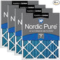 Nordic Pure 18x24x1 (Actual Size: 17 1/2 x 23 1/2 x 3/4) Pleated Air Filters MERV 7 Plus Carbon 4 Pack
