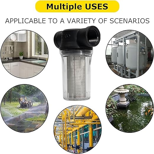 Water Pump Strainer Filter Inlet for High Pressure Washer, Sediment Filter Attachment, 80 Mesh Screen(3/4“ 80Mesh)