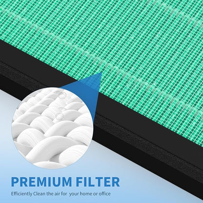 2 Packs G3 Replacement Filter Compatible with Ameifu G3 Vewior A3 Tailulu HQZZ-260 Air Purifi-er, 3-in-1 Filter of Premium Filter and Activated Carbon Filter,Green