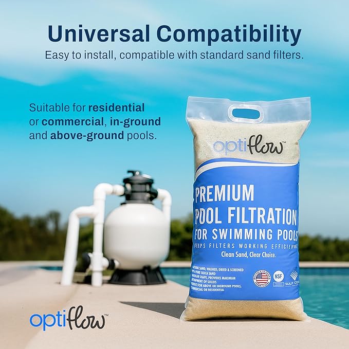 3-Pack Pool Filter Sand, Premium Filtration with Pure Silica Formula, 50 Lbs - Swimming Pool System Accessories and Supplies for Cleaning and Maintenance