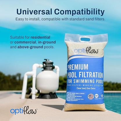 3-Pack Pool Filter Sand, Premium Filtration with Pure Silica Formula, 50 Lbs - Swimming Pool System Accessories and Supplies for Cleaning and Maintenance