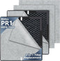 PR1 replacement filter, suitable for MOOKA air purifier 2 pcs of particle air filters,by 4 washable pre-filters, effectively filters, compatible MOOKA PR1