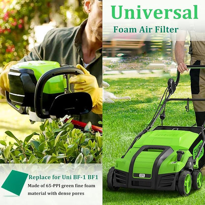 Foam Air Filter Replace for U-ni Filter BF-1 BF1, 14" X 17" X 5/8" 65-PPI Reusable Green Fine Filter Foam Sheet for Motorcycle ATV Dirt Bike UTV Most Small Engines