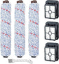 Lemige 3 Pack Multi-Surface Brush Roll 1868 + 3 Pack Vacuum Filter 1866 for Bissell CrossWave Cleaner 2306A 1785A 3888A, Compare to Part # 1608683, 160-8683, 1608684 (3 Brush Rolls + 3 Filters)