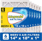 Maycold MERV 8 14x18x1 Furnace Air Filters (6-Pack), Pleated HVAC AC Filters – Actual Size: 13.70” x 17.70” x 0.75”, For Residential or Office Use, Individually Wrapped in Plastic