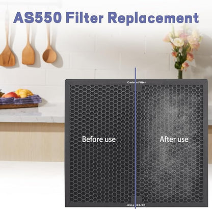 Air Scrubber Active Carbon Filters Compatible with BlueDri, VEVOR and Dri-Eaz Air Purifier, for Drieaz HEPA500 16'' x 16'' x 1'' inches（3 Pack）