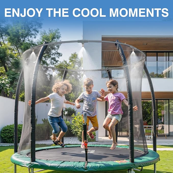 25FT Misters for Outside Patio - 6 Mist Brass Nozzles & 3/4'' Adapter, Water Misters for Cooling Outdoor, Easy to Install, Misting System for Patio, Pool, Garden, Waterpark, Trampoline, Greenhouse