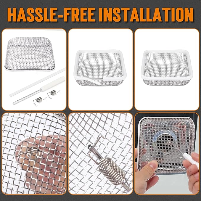 TONDA RV Furnace Vent Screen, Bug Screens Heater Vent Cover for Camper with Installation Tool and Silicone Rubber, 2 Round and 1 Square