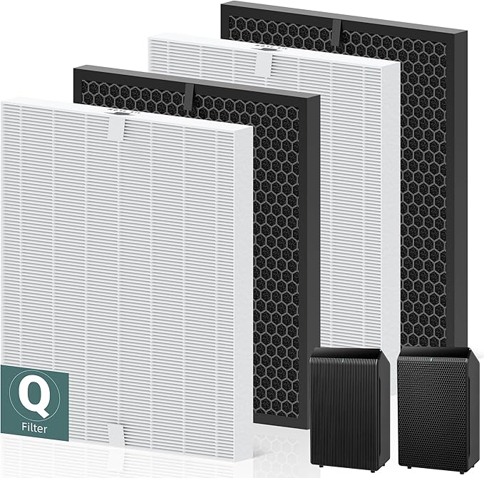 5510 5520 Replacement Filter Q for WINIX 5510 5520 PlasmaWave Air Purifier, H13 True HEPA and Activated Carbon Filter Combo Pack, Part # 1712-0123-00, 2 Set