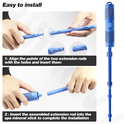 Spa in-Filter Mineral Sticks Parts for Hot Tub Filter Cartridge, Last for 4 Months, Blue, 2PCS