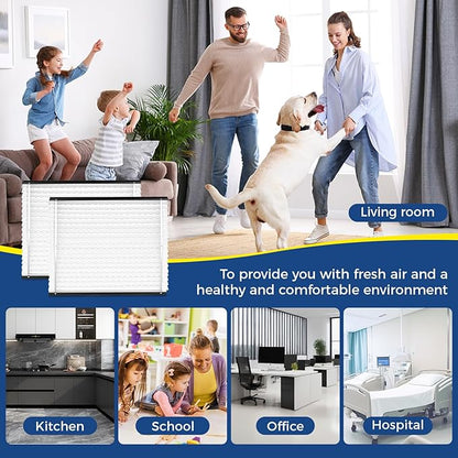 2Pack 413 Replacement Filter Compatible with AprilAire Size:16x25x4 Whole House Air Purifiers model:1410, 1610, 2140, 2410, 2416, 3410, 4400, MERV 13