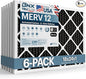 BNX TruFilter 18x24x1 MERV 12 Odor Defense (6-Pack) AC Furnace Air Filter with Activated Carbon - MADE IN USA - Pleated Air Conditioner HVAC AC Furnace Filters - Removes Odor, Mold, Bacteria, Smoke