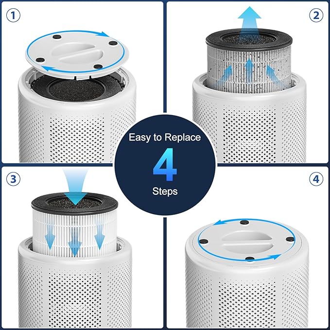 Tailulu D10 Replacement Filter, Air Purifier Filter for Tailulu D10 Air Purifier, 3-in-1 H13 Grade True Replacement Filte 1 Pack with Extra 6 Pieces Aroma Pads