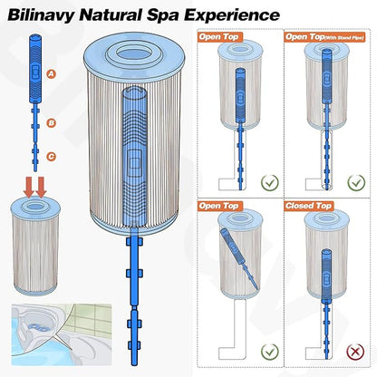 Spa in-Filter Mineral Sticks Parts for Hot Tub Filter Cartridge, Last for 4 Months, Blue, 2PCS
