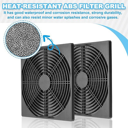 PATIKIL 200mm Fan Filter Grill, 3 Pcs Plastic Ventilation Dustproof Grill Cover Cooling Ventilator with Screws for Industry Workshop Computer Case Refrigerators Air Conditioning, Black