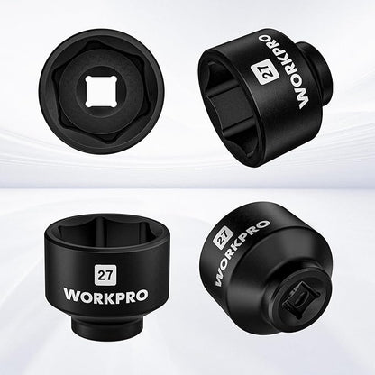 WORKPRO 27mm Oil Filter Socket Wrench, Oil Filter Removal Tool, Oil Filter Change Set, Ideal for Some Mercedes, Volkswagen, Hyundai, Kia, Minis, and Smart Car