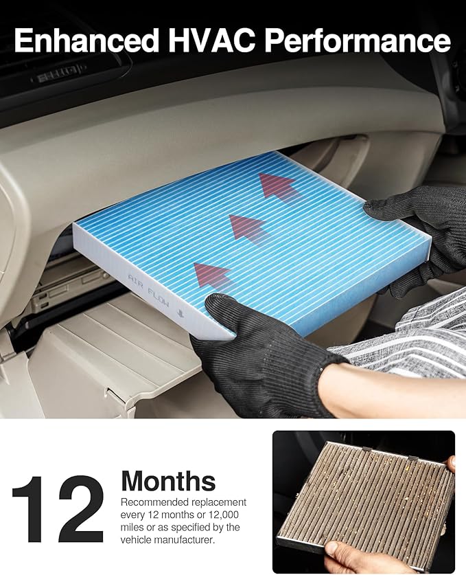 Puroma Cabin Air Filter, Compatible with Subaru, Toyota Camry, RAV4, Highlander, Corolla, Sienna, Pruis, Venza and Avalon, Lexus, Mazda, Replacement for CP157, CF12157