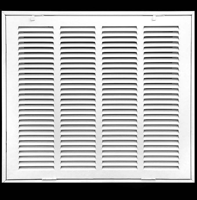 16" X 12 Steel Return Air Filter Grille for 1" Filter - Removable Face/Door - HVAC DUCT COVER - Flat Stamped Face - White [Outer Dimensions: 18.5 X 13.75]