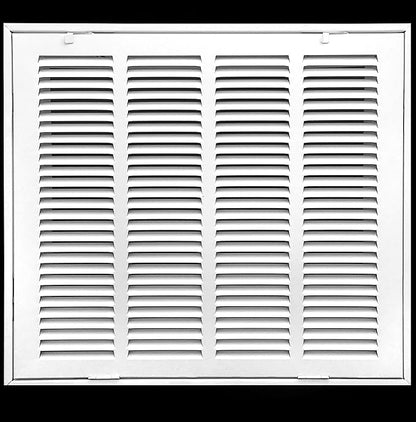 16" X 12 Steel Return Air Filter Grille for 1" Filter - Removable Face/Door - HVAC DUCT COVER - Flat Stamped Face - White [Outer Dimensions: 18.5 X 13.75]