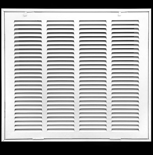 16" X 12 Steel Return Air Filter Grille for 1" Filter - Removable Face/Door - HVAC DUCT COVER - Flat Stamped Face - White [Outer Dimensions: 18.5 X 13.75]