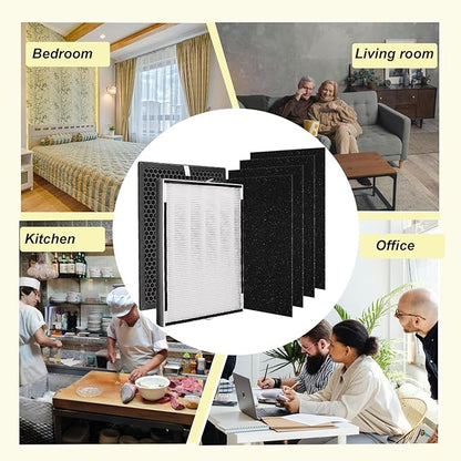 Type XP360 Replacement Filter Compatible with Purafide XP360 Air Purifier Large Room Replacement Kit,(1+1+4 Set of 4-Stage Filtration)